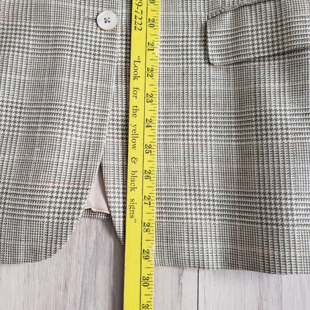 Brooks Brothers Blazer Women 10 Silk Wool Linen Houndstooth Jacket Made in Italy - Picture 6 of 11